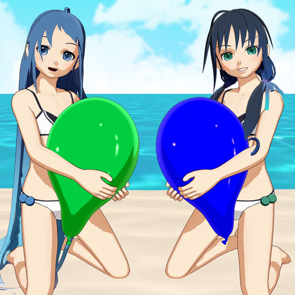 水着さみすずと風船