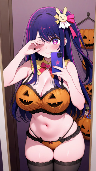 下着姿を自撮りする星野アイ Trick or Treat Remix