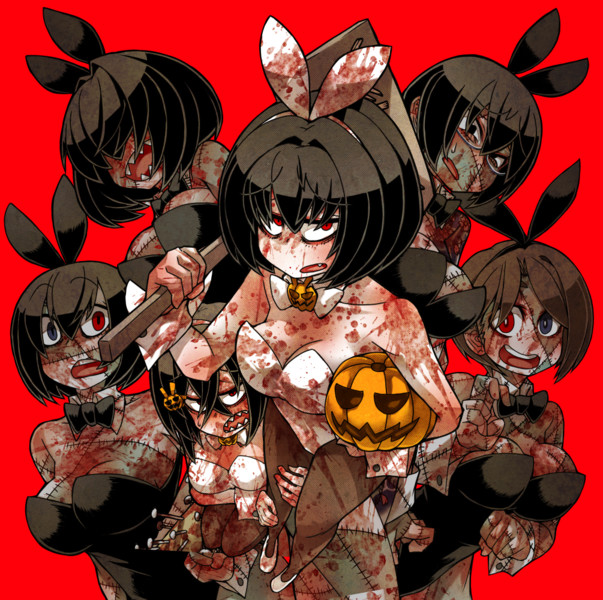 ハロウィン白バニーVS黒バニーゾンビ。