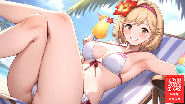 沖縄のビーチリゾートでバカンスを満喫しているジータちゃん