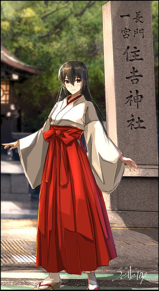 巫女長門さんと住吉荒魂本宮にて