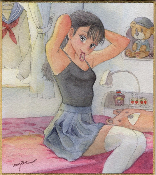 髪を結ってる女の子