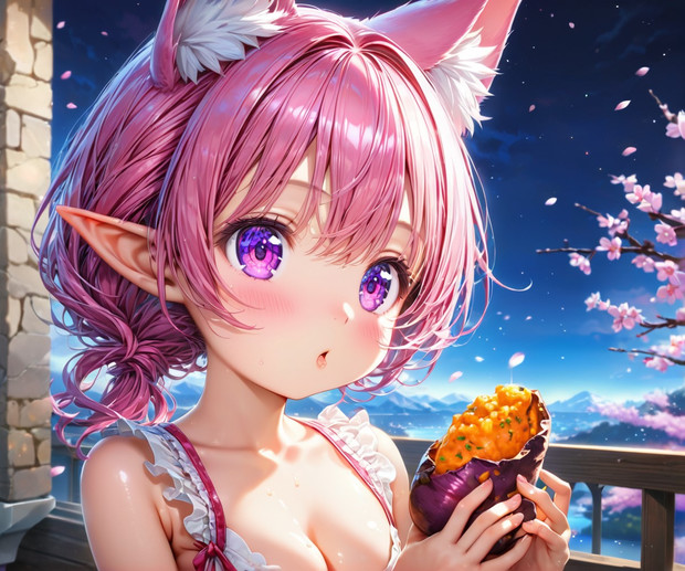 桜と焼き芋