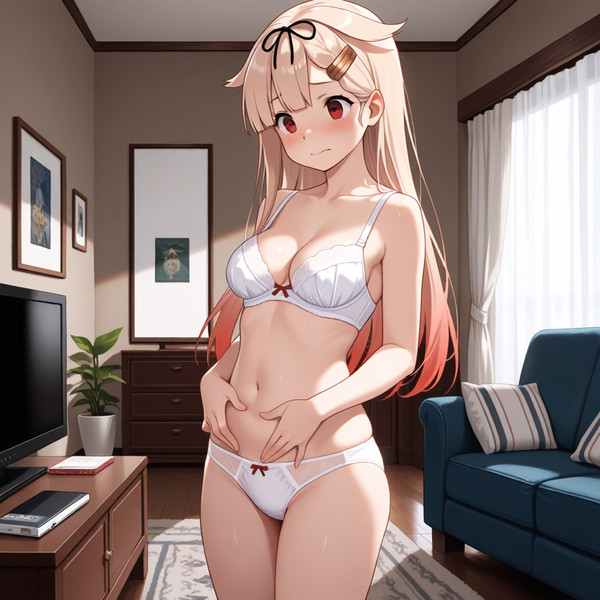 お腹周りが気になる夕立さん