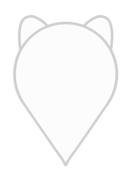 【素材】マップピン・タヌミミ・白【フリー素材処くらげや】