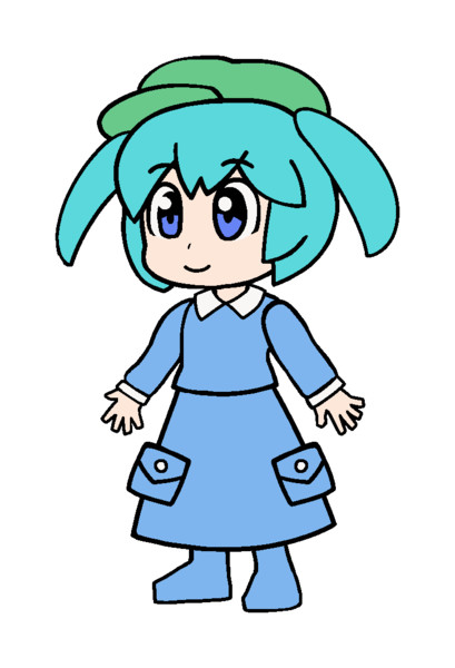 565 ぴちゅーん河童(眼鏡なし)【東方Project 立ち絵素材 PNG】