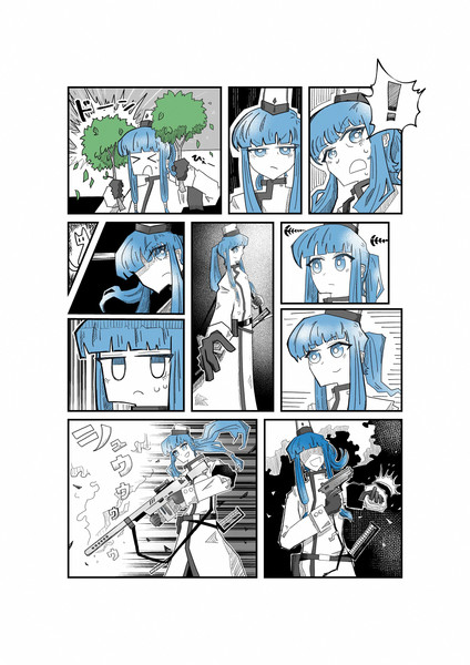 マンガ風葵ちゃん立ち絵ーミリタリ制服風味ー