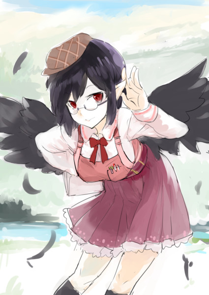 昔描いた東方のブン屋を軽くレタッチ