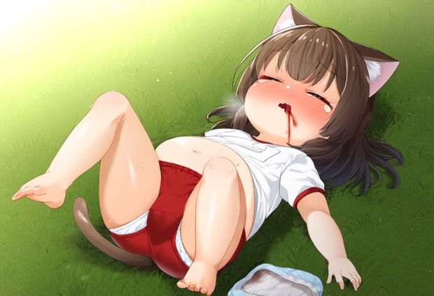 ち、ちっぱいしちゃう……あたちたちのおめいがばんかいできないニャン……