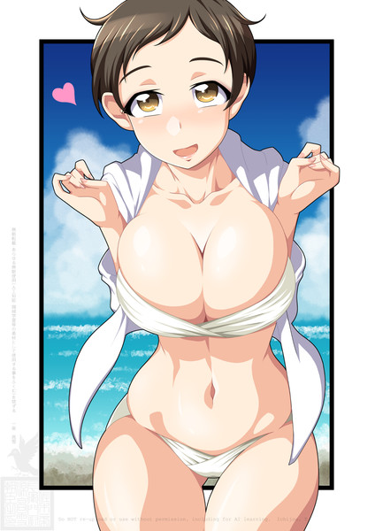 水着姿の小島エミちゃん