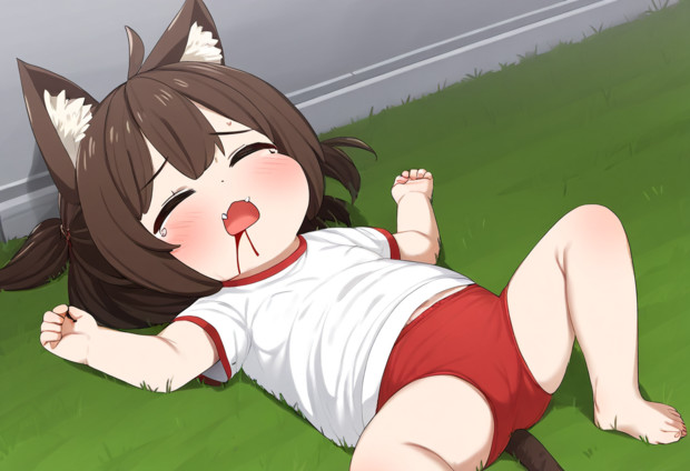 お、およちになって……あたちのプンプン匂うくっせぇおまんちょさんがこわがってるニャン…！