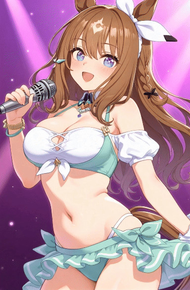 ウイニングライブするビキニ水着のアーモンドアイちゃん：動画版