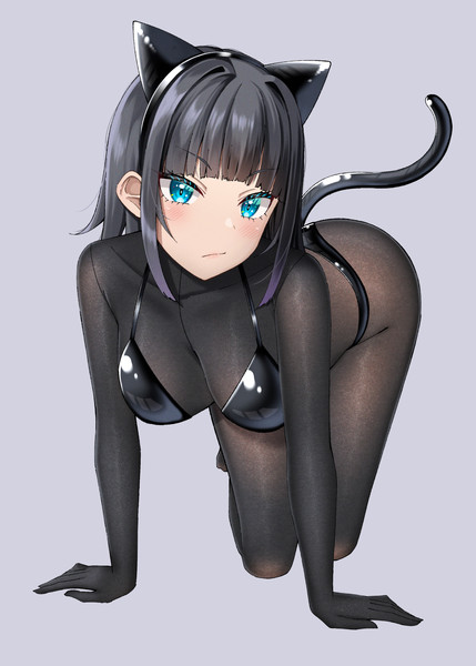 全身タイツ黒猫娘ちゃん