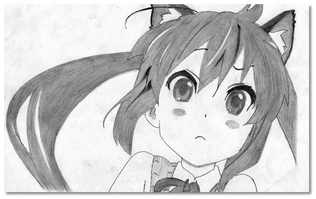 けいおん・あずにゃん・鉛筆画