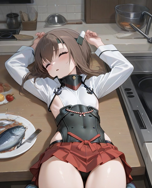 大鳳が寝転んでるだけ