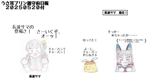 うさ耳プリン鎮守府日報　２０２５０５２０付