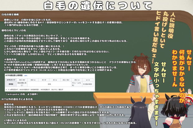 まんはったんかふぇ の ぶれいくたいむ ２３１はいめ【白毛の遺伝について】