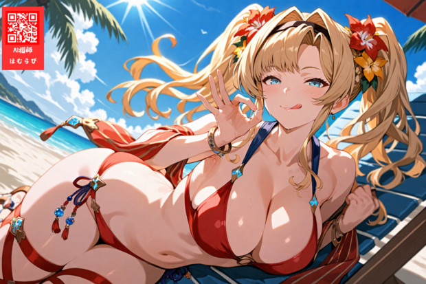 プライベートビーチで迫ってくる水着ゼタ