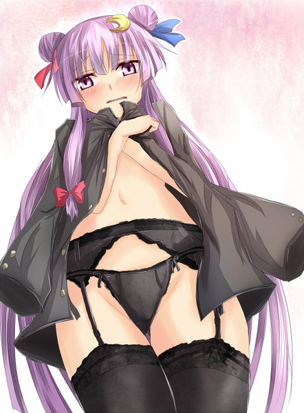 学ラン制服の格好でガーターベルトを付けているパチュリー Ram さんのイラスト ニコニコ静画 イラスト
