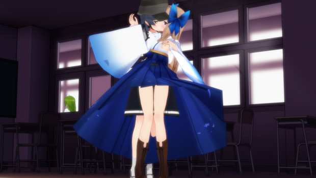 愛を深める霰と朝風、教室を後にする夕雲