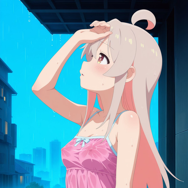 雨宿りするまひろちゃん