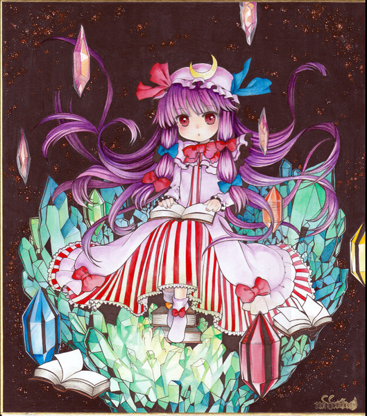 水彩 パチュリー 色紙 うずピ さんのイラスト ニコニコ静画 イラスト