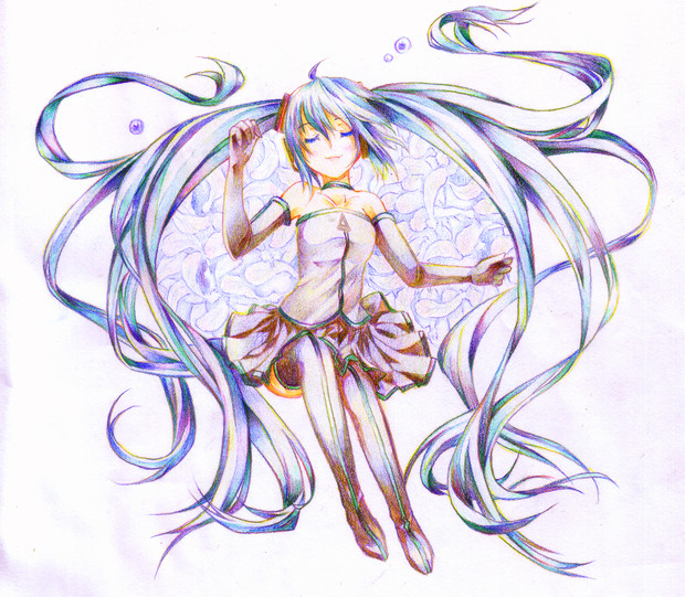 色鉛筆ミク Myaaco さんのイラスト ニコニコ静画 イラスト
