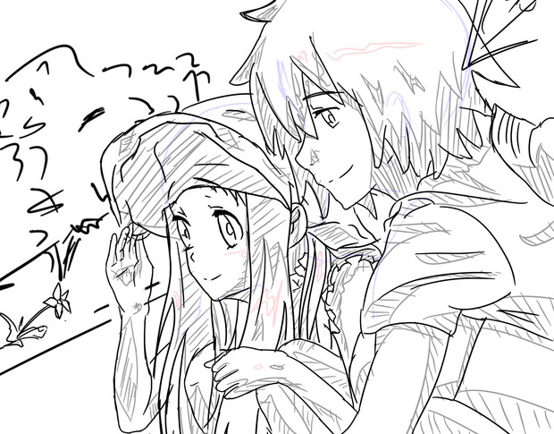 あの花 ラフ1 めんまとじんたん Wingheart さんのイラスト ニコニコ静画 イラスト