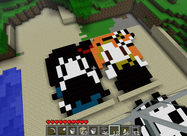 minecraft でListen!!姿の澪と律を作ってみた※初心者です