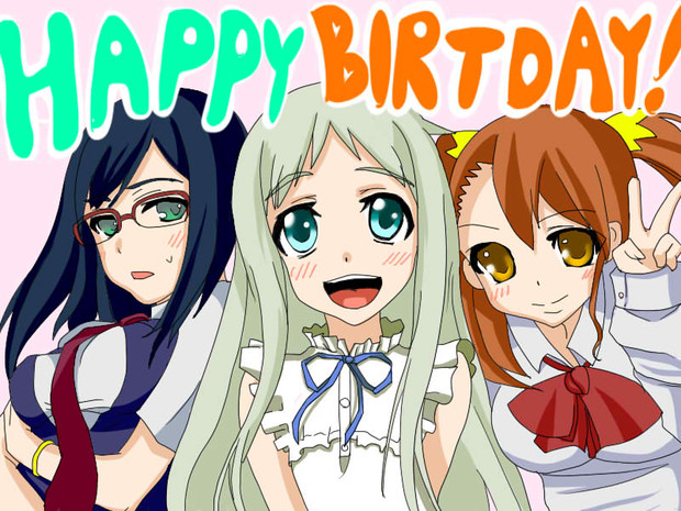 誕生日プレゼント あの花３人娘 伍長 さんのイラスト ニコニコ静画 イラスト