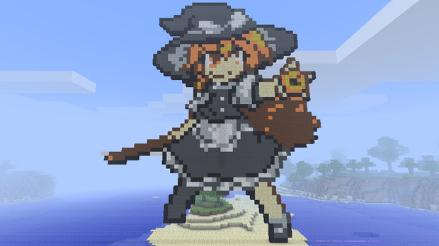 Minecraftでドット絵魔理沙 Sutas さんのイラスト ニコニコ静画 イラスト
