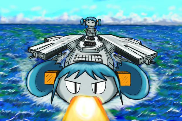 戦略空母ブルーミオ 反陽子砲発射 Nanonano38 さんのイラスト ニコニコ静画 イラスト