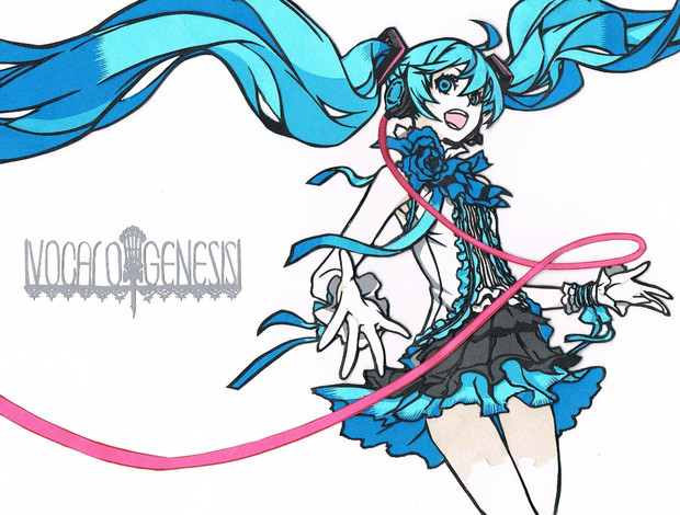 切り絵で初音ミク だんごメタル さんのイラスト ニコニコ静画 イラスト