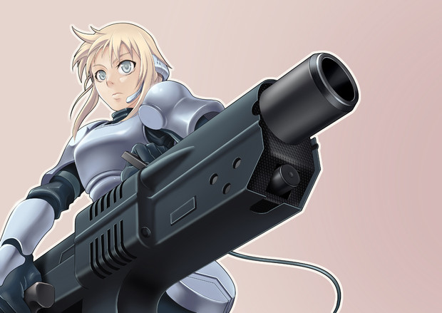 でかい銃持った未来少女的な何か