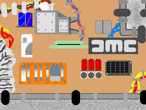 デロリアンタイムマシーンの部品たち。（外部） 