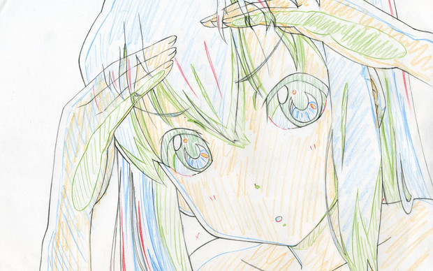 下絵 あずにゃんが警戒しながらこっちを見ている ラフ おくの氏 さんのイラスト ニコニコ静画 イラスト