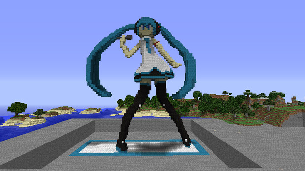 Minecraft で 立体 初音ミク 【Lat式的な】