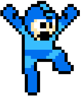 【ペイント】初代ロックマン（ジャンプ）