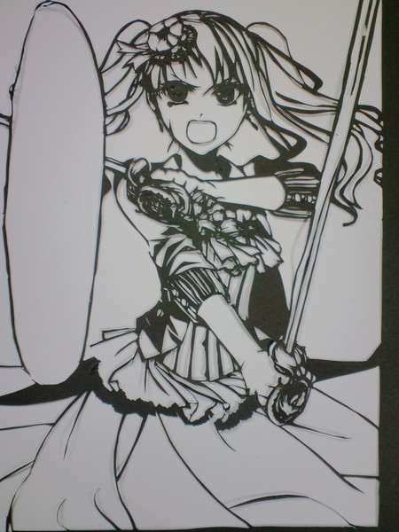 自分がんばった ﾟ W ﾟ 切り絵 黒執事リジー 鈴らん さんのイラスト ニコニコ静画 イラスト