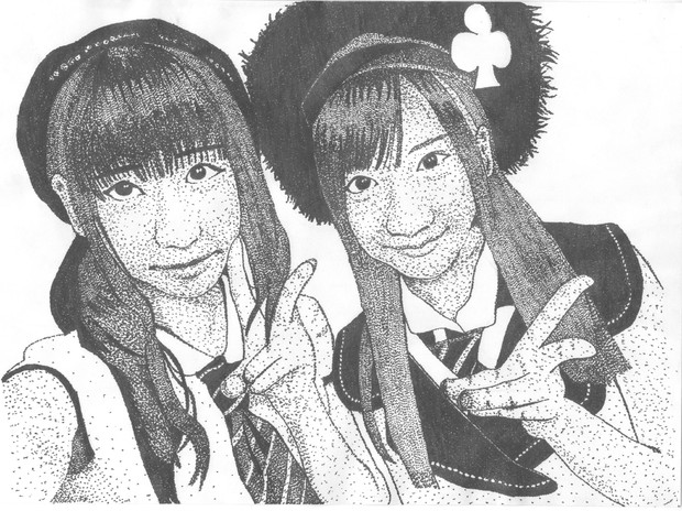 はるきゃんと のツーショットを点描で描いてみたs ﾟ ﾟﾉ ﾉ ばやし さんのイラスト ニコニコ静画 イラスト