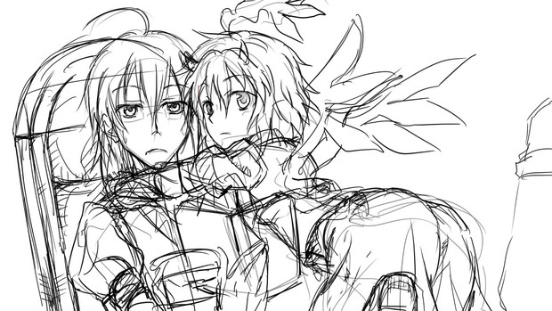 こーりん とっきー 白黒落書き Waterwood さんのイラスト ニコニコ静画 イラスト
