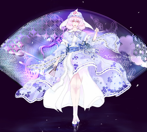 西行寺幽々子 マクスケ さんのイラスト ニコニコ静画 イラスト