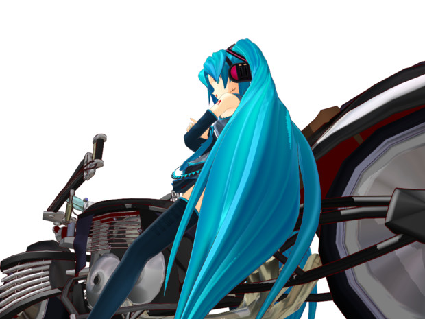 バイク乗ったmikuちゃんの後姿がありましたｗ ニコニコ静画 イラスト