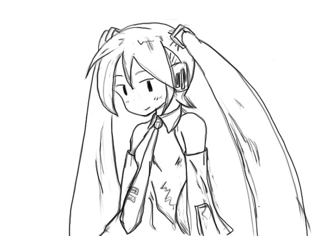 初音ミク ラフ画 ささ みちゃん さんのイラスト ニコニコ静画 イラスト