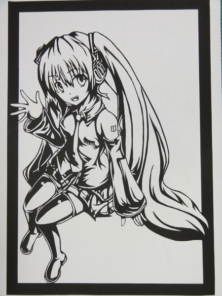 切り絵ミク Xfk さんのイラスト ニコニコ静画 イラスト