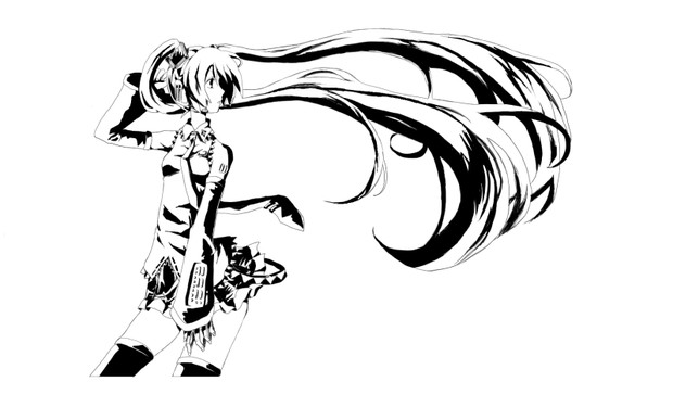 白黒ミク Mie さんのイラスト ニコニコ静画 イラスト