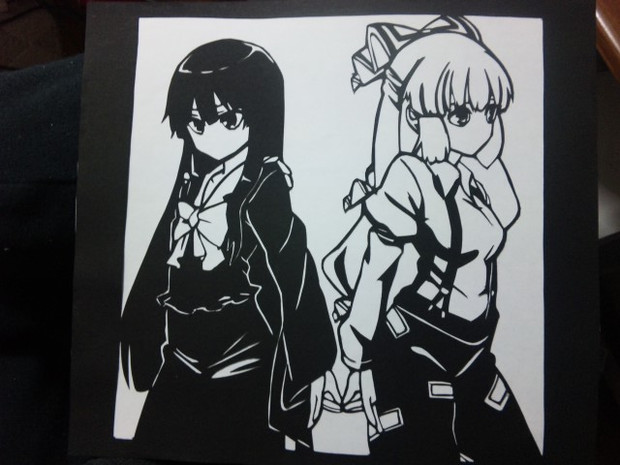切り絵 蓬莱山輝夜 藤原妹紅 岬栞 さんのイラスト ニコニコ静画 イラスト
