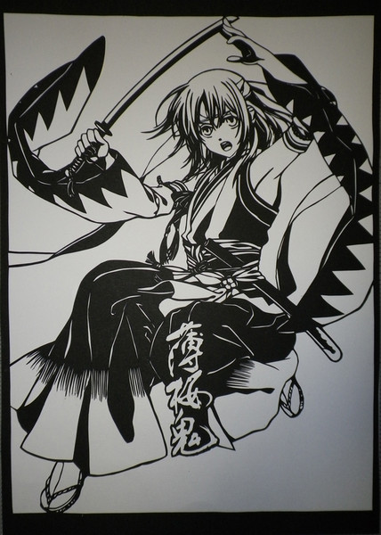 切り絵 33 雪村千鶴 薄桜鬼 Nau さんのイラスト ニコニコ静画 イラスト