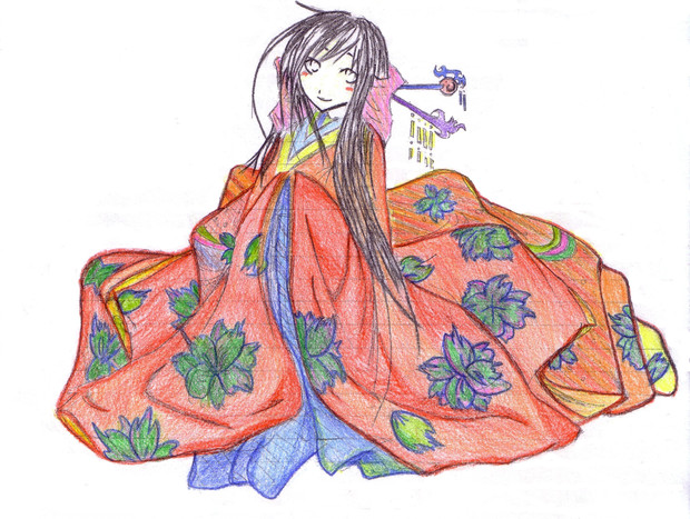 十二単の女の子 まねっこネコ さんのイラスト ニコニコ静画 イラスト
