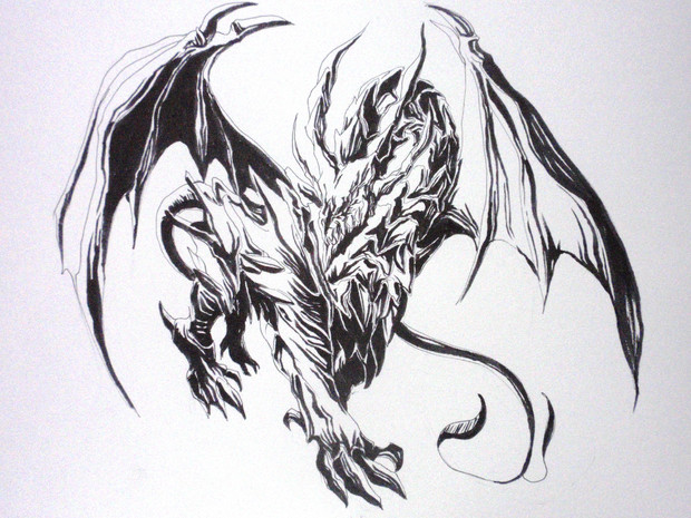 筆ペンでドラゴン２ Okatako さんのイラスト ニコニコ静画 イラスト